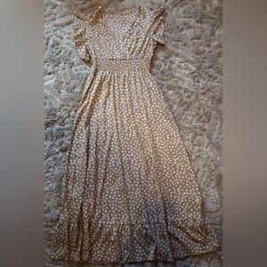 Cream and White Dot Dress